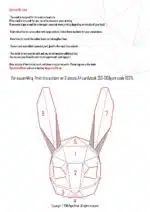 Masker konijn 3D origami, weergave 3