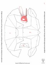 Papercraft de máscara de coelho em origami 3D