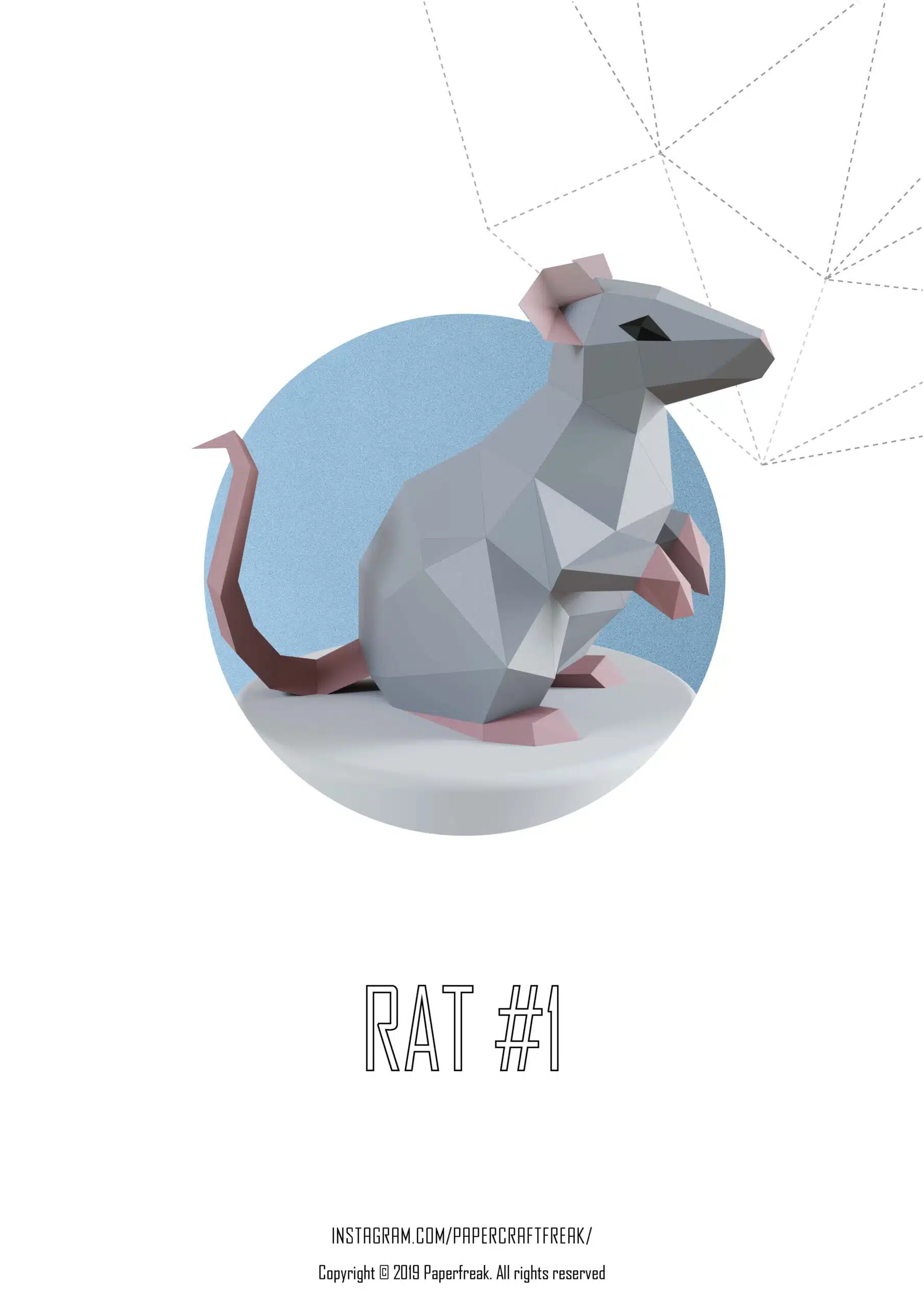 Origami 3D rat voor Chinees Nieuwjaar, weergave 4