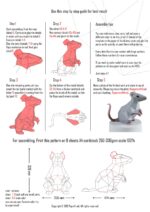 Papercraft de rats pour nouvel an chinois en origami 3D