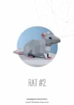 Papercraft rats for Chinese New Year in 3D origami