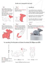 Papercraft de rats pour nouvel an chinois en origami 3D