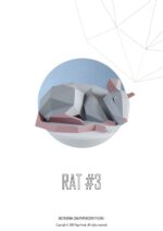 Papercraft de rats pour nouvel an chinois en origami 3D
