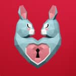 Papercraft heart rabbit in 3D origami