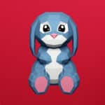 Papercraft de coelho grande em origami 3D