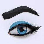 Papercraft smokey eye in 3D origami