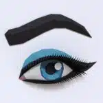 Origami 3D oog smokey, weergave 4