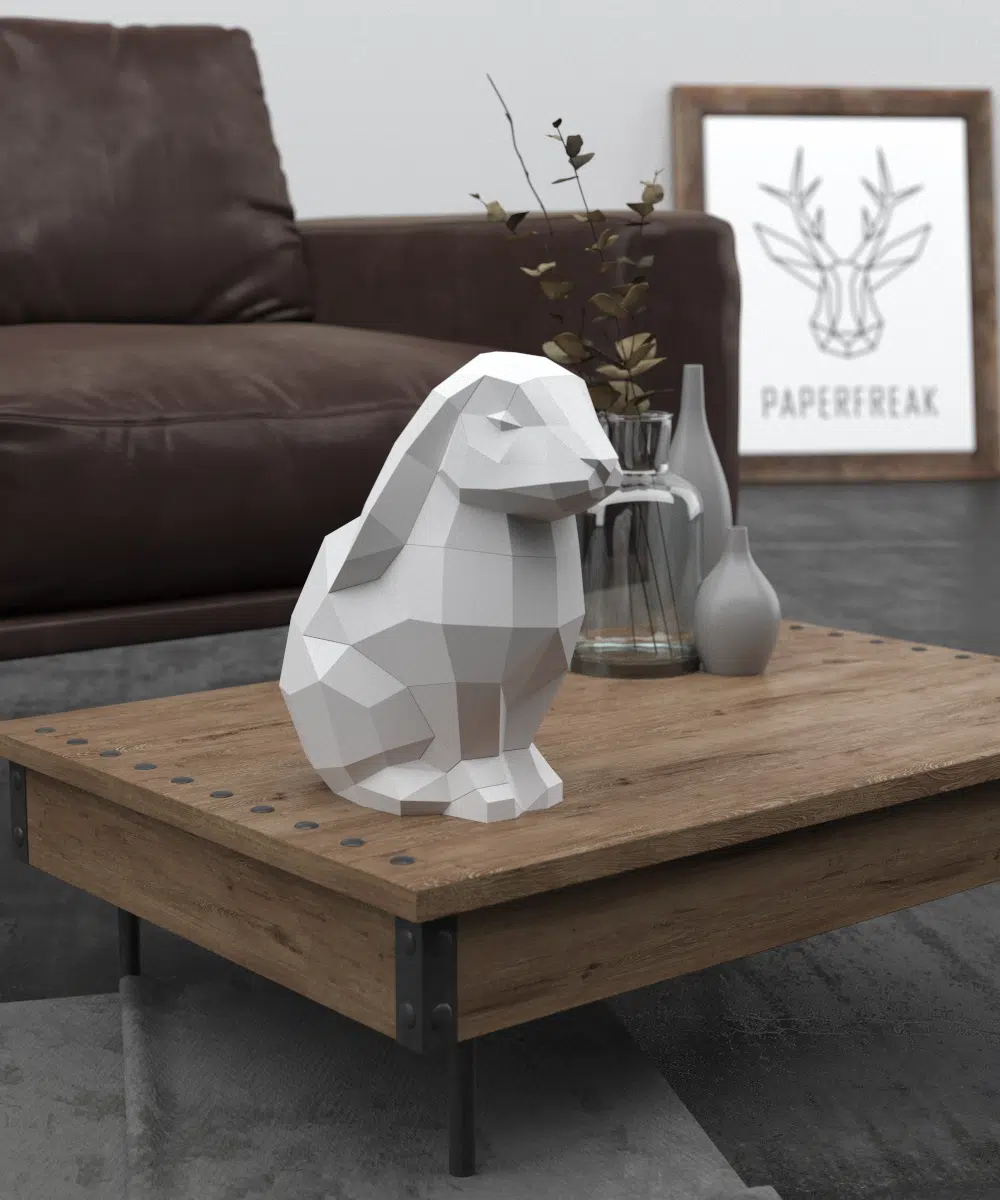 Papercraft de conejo sentado en origami 3D, vista 2, vista 2, vista 2, vista 2, vista 2, vista 2, vista 2, vista 2