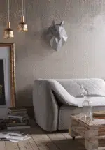 Papercraft tête de loup grise en origami 3D
