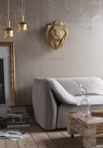 Papercraft lion head in 3D origami