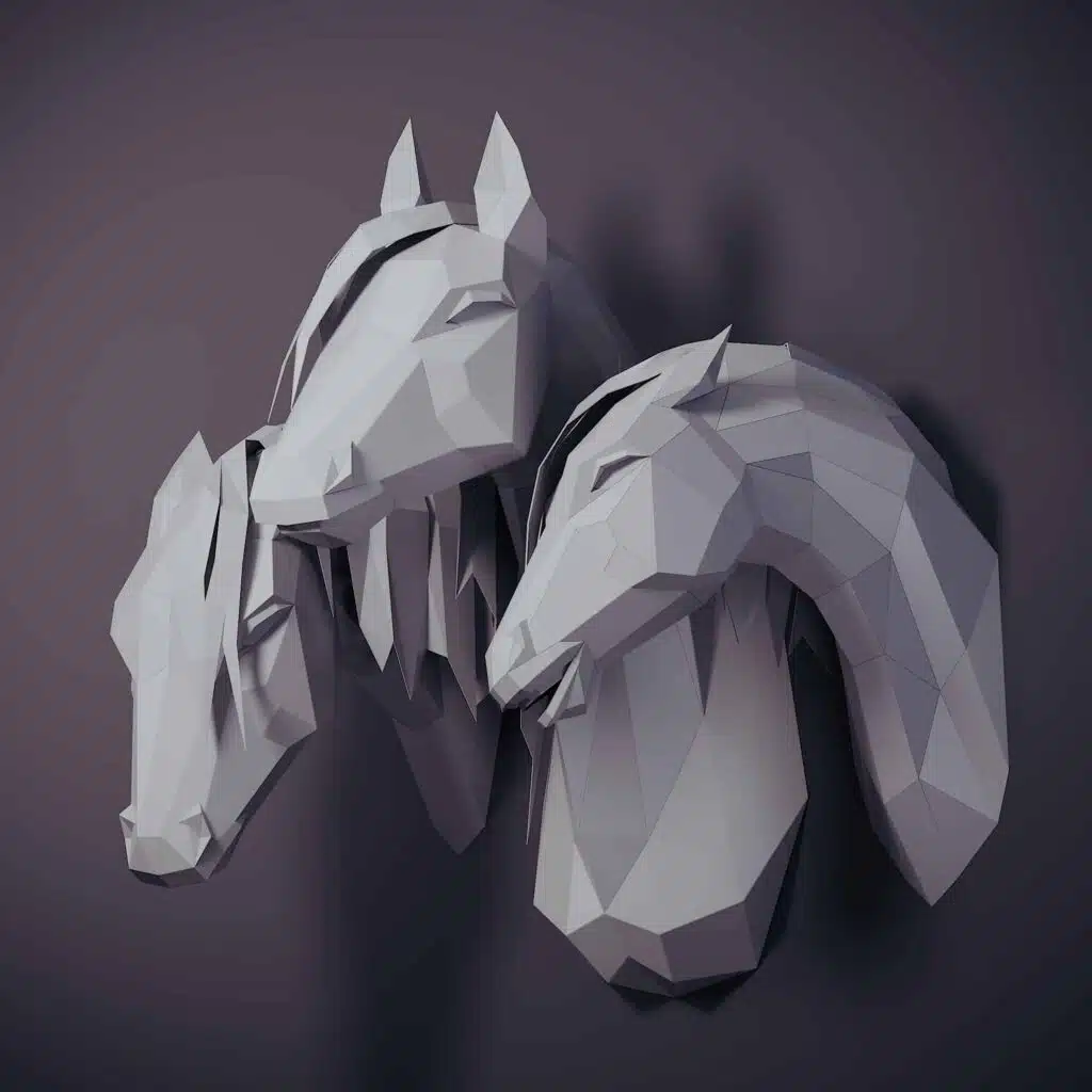 Arabian horse papercraft in 3D origami