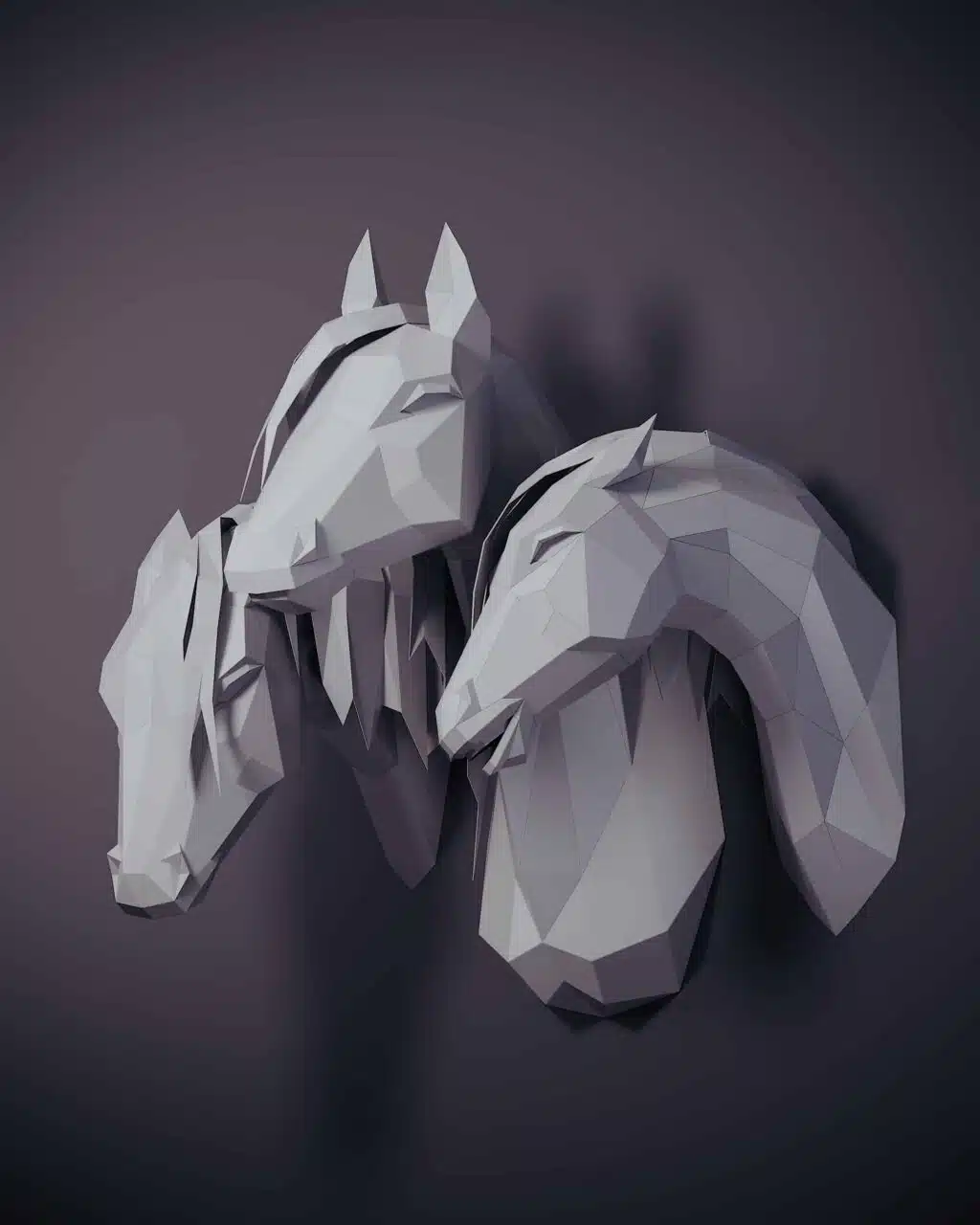Arabisch paard 3D origami papercraft, weergave 3