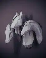 Arabisch paard 3D origami papercraft, weergave 3