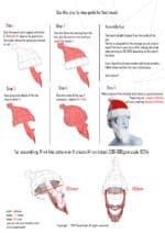 Papercraft santa hat with beard in 3D origami