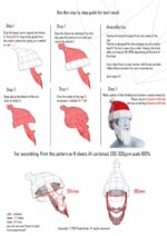 Papercraft de chapeau du Père Noël avec barbe en origami 3D