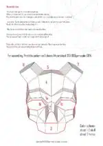 Horenschedel masker origami 3D in rood, weergave 3
