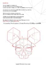 Papercraft mouse skull mask for Halloween in 3D origami