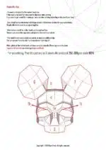 Origami 3D muizen schedelmasker voor Halloween, weergave 3