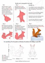 Papercraft d'écureuil assis en origami 3D