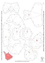 Papercraft of sitting squirrel in 3D origami