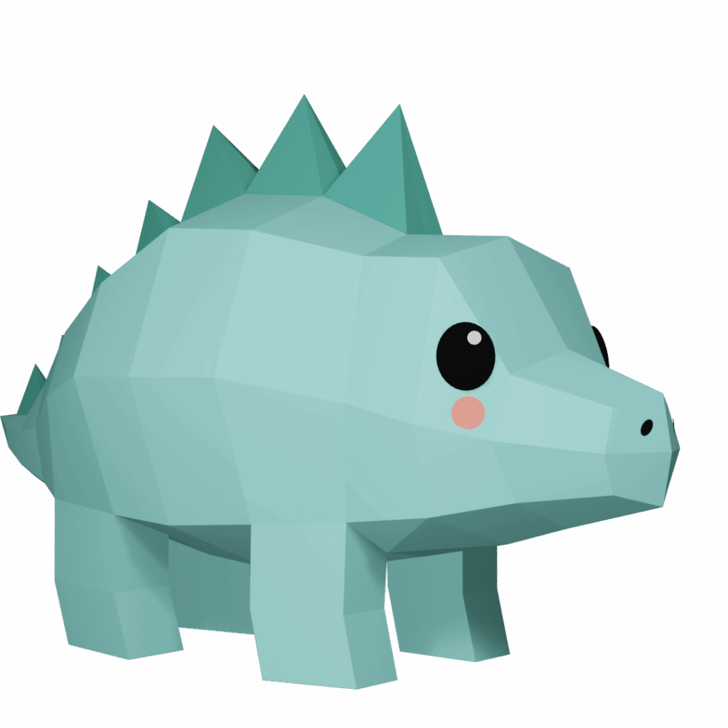 Papercraft stegosaurus en origami 3D