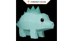 Papercraft de dinossauro estegossauro em origami 3D