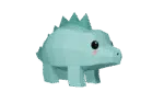 Mooie stegosaurus papercraft in 3D-origami, weergave 2