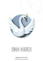 Papercraft de cisne com coroa em origami 3D