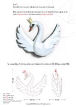 Papercraft de cisne com coroa em origami 3D