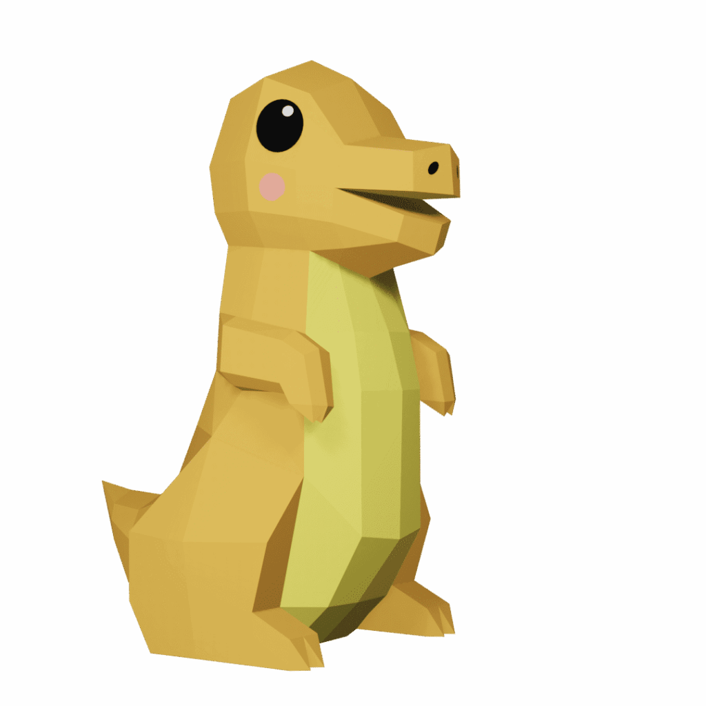 Papercraft dinosaur to make in 3D origami