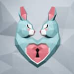 Papercraft heart rabbit in 3D origami