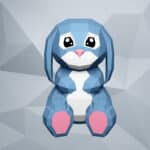 Papercraft de coelho grande em origami 3D