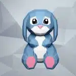 Grote 3D-origami konijn in papercraft, weergave 12