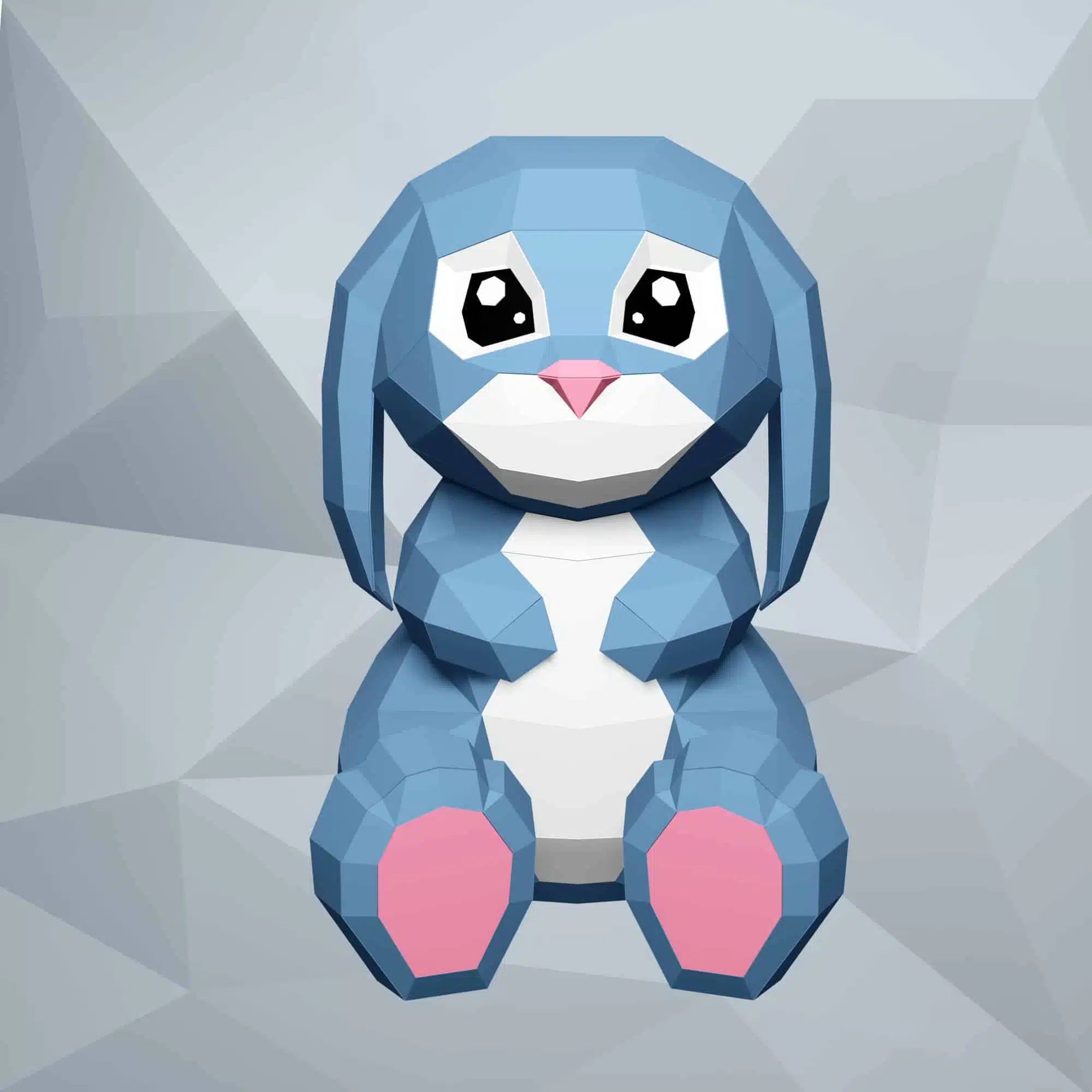 Grote 3D-origami konijn in papercraft, weergave 12