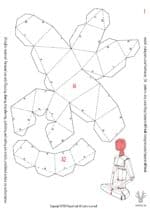 Papercraft de meninas em meditação vipassana em origami 3D