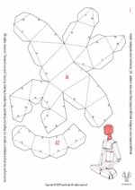 3D Origami Papercraft of Girls in Vipassana Meditation