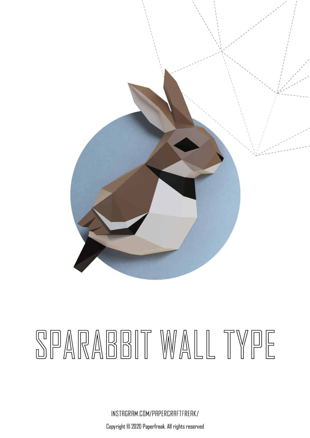 Papercraft of sparrow and rabbit in 3D origami