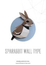 Papercraft of sparrow and rabbit in 3D origami