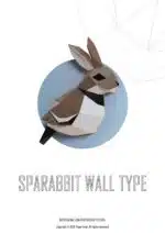 Vogel en konijn papercraft 3D origami, weergave 3