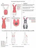 Schattig kawaii konijn papercraft origami 3D, weergave 3