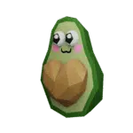 Papercraft avocado met hart in 3D origami, weergave 9