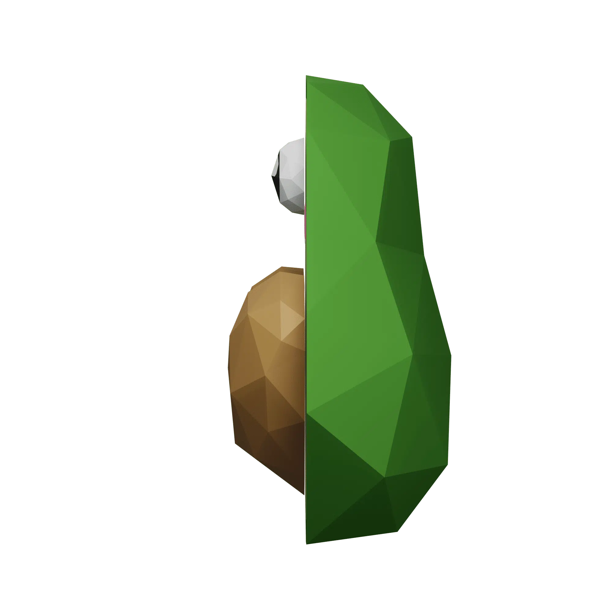 Papercraft avocado met hart in 3D origami, weergave 8