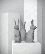 Papercraft of small rabbit in 3D origami