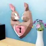3D origami konijn hart vouwset, weergave 10