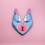 Papercraft heart rabbit in 3D origami