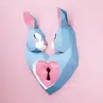 3D origami konijn hart vouwset, weergave 2