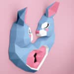 Papercraft heart rabbit in 3D origami