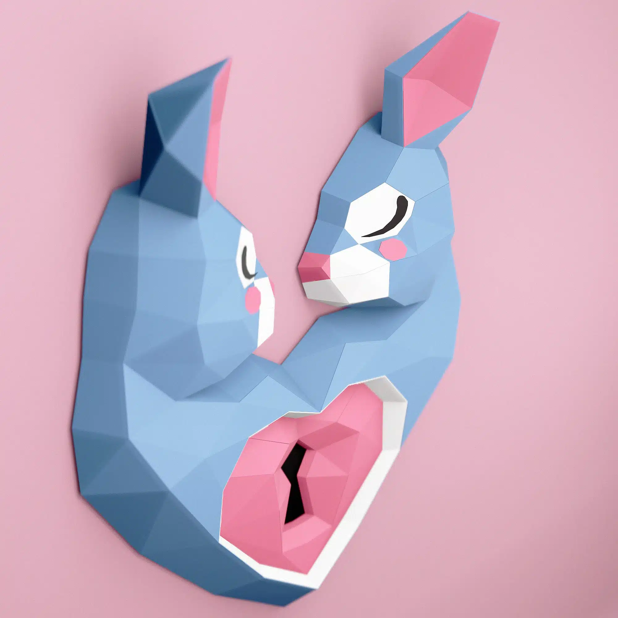 3D origami konijn hart vouwset, weergave 7