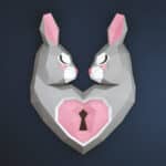Papercraft heart rabbit in 3D origami