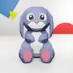 Grote 3D-origami konijn in papercraft, weergave 11